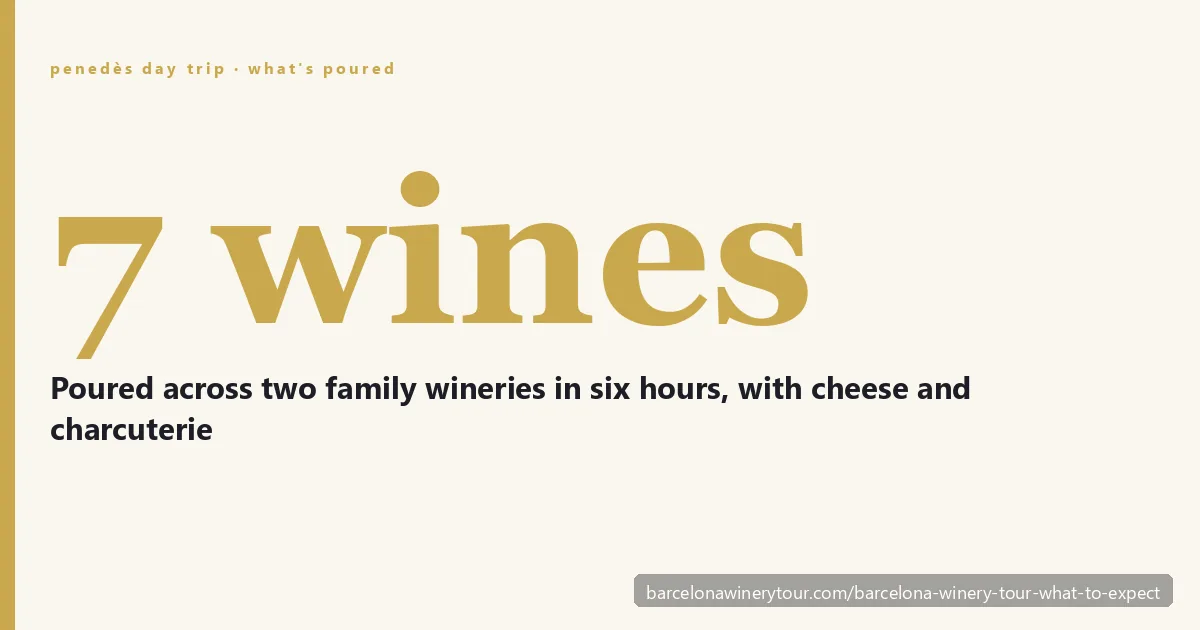 Penedès winery day from Barcelona — 4WD ride through limestone vineyards, two family-winery visits, Cava tasting with cheese and charcuterie, 10th-century estate chapel